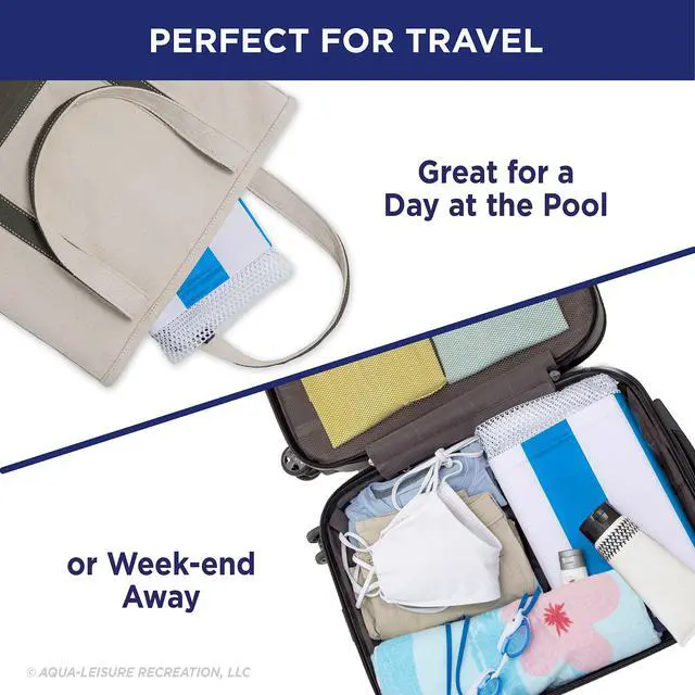 Alt view image 6 of 6 - 4-in-1 Monterey Hammock Pool Float & Water Hammock, Multi-Purpose, Inflatable Pool Floats for Adults, Patented Thick, Non-Stick PVC Material, One Light Blue & One Navy/White Stripe, 2-Pack