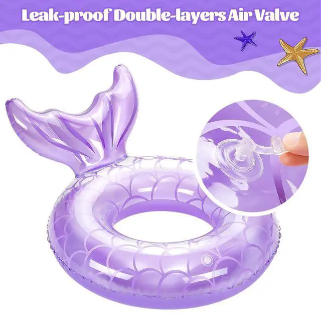 Alt view image 4 of 7 - Inflatable Swimming Ring, Children Cute Pool Float Tube Decorations Swim Tubes Outdoor Pool Beach Water Floats Party Supplies Kids Floaties, Purple
