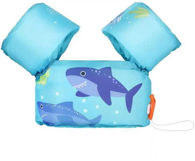 Main image of Swim Arm Band for Kids 20-30-40-50lbs, Toddler Swim Vest Cute Cartoon Swimming Wings Pool Floats Sleeve Children Water Sports Learning Swim Training Equipment, Blue