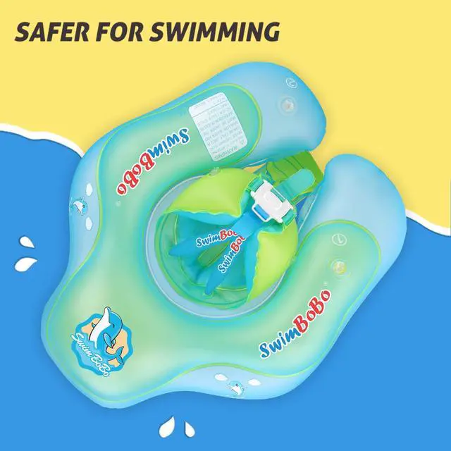 Alt view image 4 of 7 - New Upgraded Baby Swimming Float Kids Inflatable Swim Ring with Safety Support Bottom Swimming Pool Accessories for 3-36 Months (Blue, L)