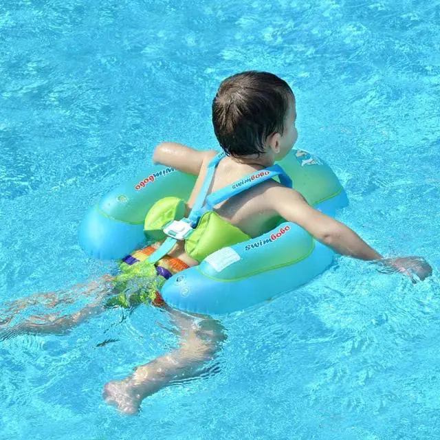 Alt view image 2 of 7 - New Upgraded Baby Swimming Float Kids Inflatable Swim Ring with Safety Support Bottom Swimming Pool Accessories for 3-36 Months (Blue, L)