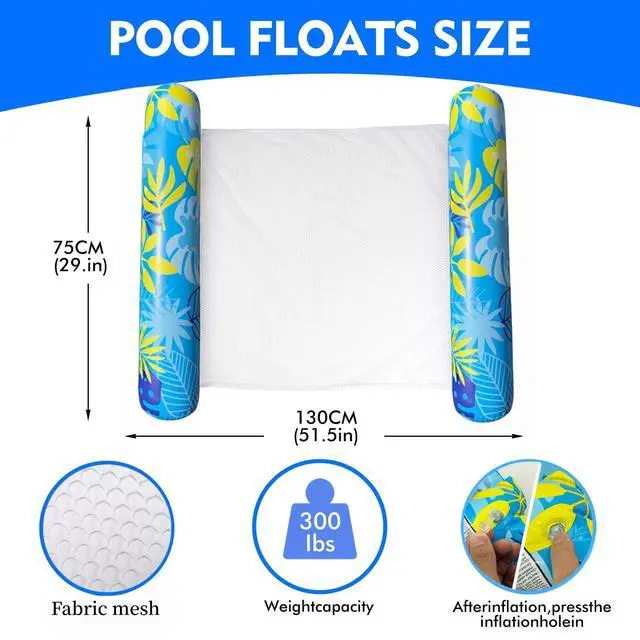 Alt view image 3 of 7 - Inflatable Pool Floats Adult5 Pack Multi-Purpose Pool Float Water HammockPool Float Chair-Swimming Pool RaftPool Hammock Floaties for Adults Beach Vacation Essentials