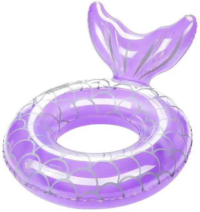 Main image of Pool Floats Kids, Inflatable Swimming Ring Mermaid Tail Shaped Swim Tube Floaties, Summer Water Fun Beach Party Swimming Pool Toys for Kids Children Water Activities, Purple