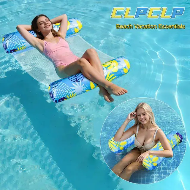 Alt view image 4 of 7 - Inflatable Pool Floats Adult5 Pack Multi-Purpose Pool Float Water HammockPool Float Chair-Swimming Pool RaftPool Hammock Floaties for Adults Beach Vacation Essentials
