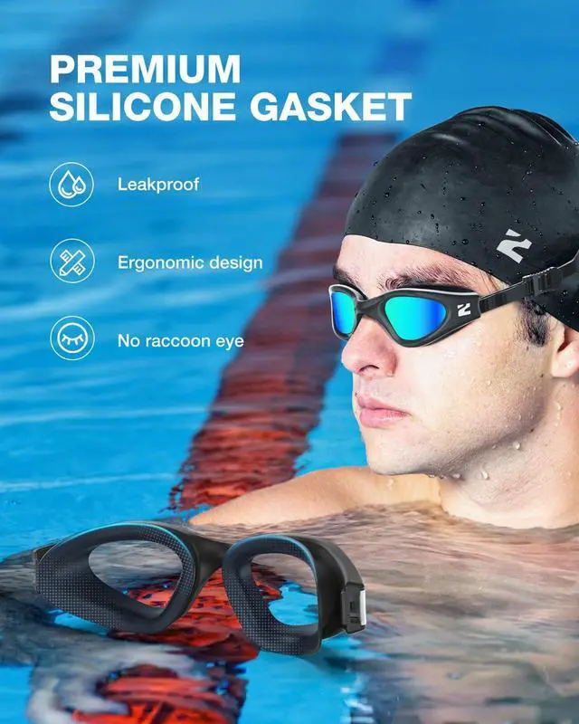 Alt view image 3 of 7 - Swim Goggles Adult, G1 Air Anti-Fog UV Protection, Leakproof Comfortable Fit for Adult Men Women, Includes Swim Cap