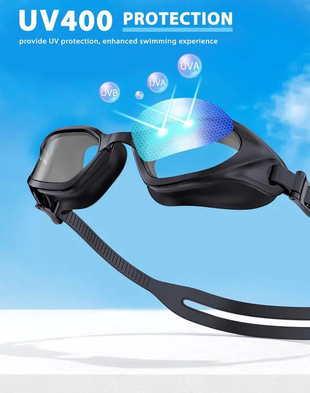 Alt view image 3 of 4 - Swim Goggles, Unisex Adult Swimming Goggles Anti Fog Anti UV No Leakage Wide View for Men Women Youth