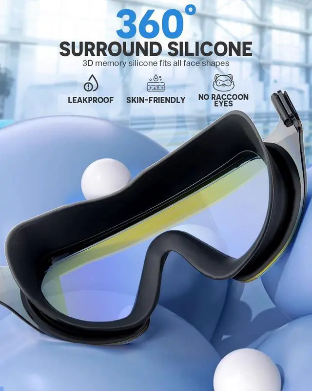 Alt view image 5 of 6 - Swim Goggles 2 Pack, Rimless Wide View Swimming Goggles for Adult, Anti-Fog Anti-UV No Leaking Pool Goggles for Men Women Youth