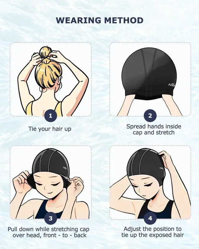 Alt view image 4 of 7 - Fishtail Kids Swim Cap, Breathable High Elasticity Swimming Hats for Boys and Girls Quick Dry Soft for Toddler Aged 6-14 Bathing Cap for Children Swim Hat for Long Hair and Short Hair