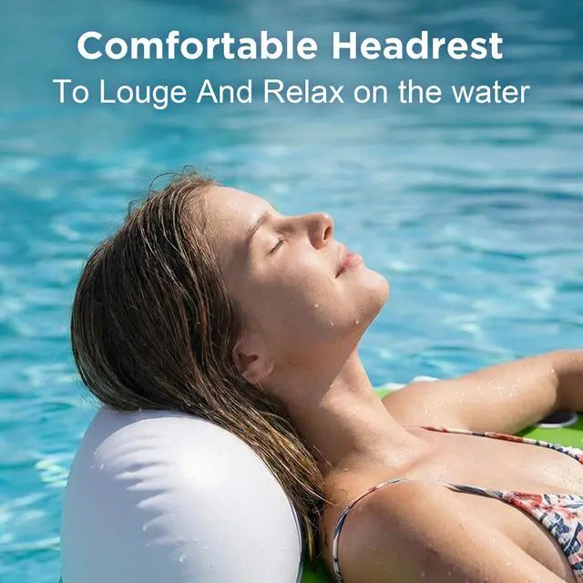 Alt view image 2 of 7 - Inflatable Pool Lounge Floats Adult, Large Swimming Pool Sofa Floaties, Beach Tanning Recliner Floating Mesh Chair Cup Holder, Blow Up Lake River Floaty Tube, Summer Water Party Toy-Green-L