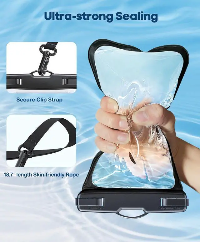 Alt view image 6 of 7 - 3 Pack Waterproof Phone Pouch IPX8 Universal Waterproof Case Dry Bag Phone Protector for iPhone 17/16/15/14 Pro Max Plus XS XR X8 Galaxy S25 S24 Pixel Up to 8.4"(Multicolor 3)