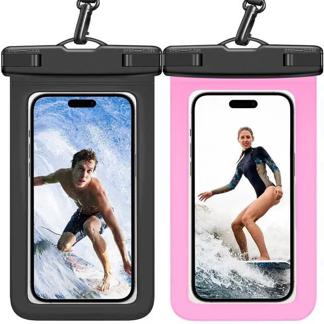 Main image of Waterproof Phone Pouch -2 Pack IPX8 Universal Waterproof Case Dry Bag Phone Protector for iPhone 17/16/15/14 Pro Max Plus XS XR X8 Galaxy S25 S24 Pixel Up to 8.4"