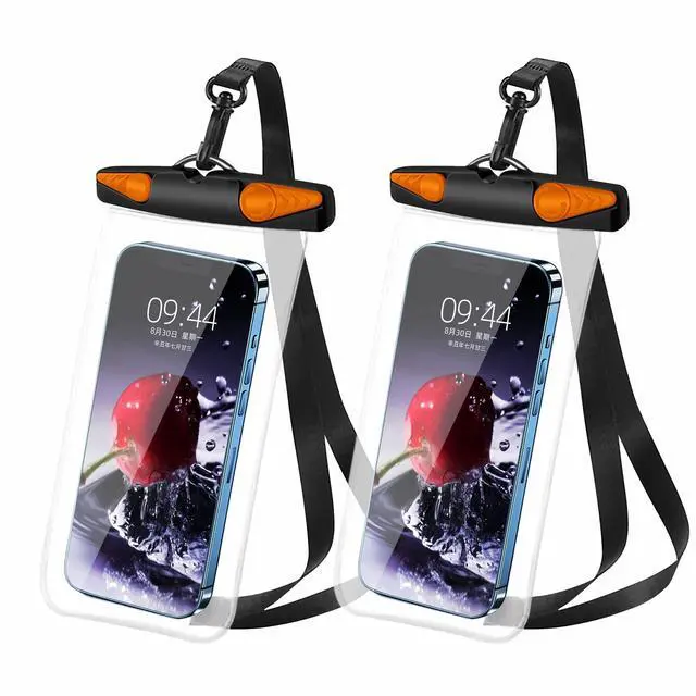 Main image of Waterproof Phone Pouch, Waterproof Phone Case with Lanyard for iPhone, Samsung, IPX8 Cellphone Beach Dry Bag Kayak Cruise Ship Essentials 2Pack-7.5"
