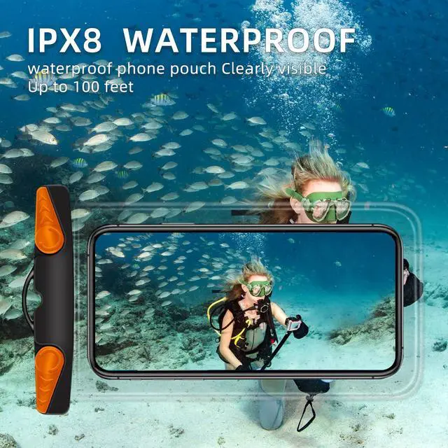 Alt view image 5 of 7 - Waterproof Phone Pouch, Waterproof Phone Case with Lanyard for iPhone, Samsung, IPX8 Cellphone Beach Dry Bag Kayak Cruise Ship Essentials 2Pack-7.5"