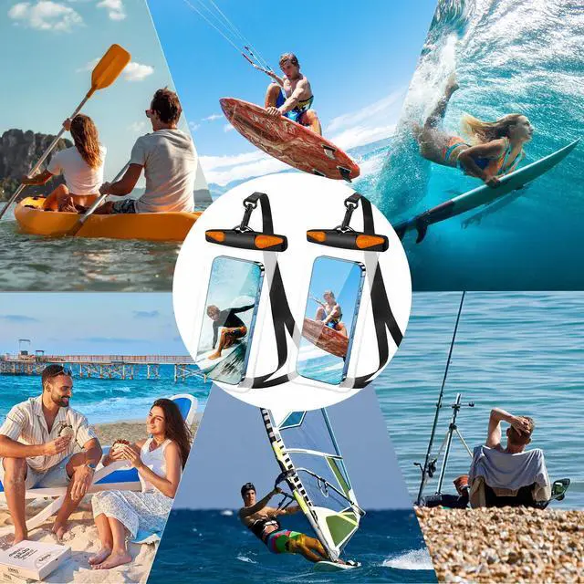 Alt view image 7 of 7 - Waterproof Phone Pouch, Waterproof Phone Case with Lanyard for iPhone, Samsung, IPX8 Cellphone Beach Dry Bag Kayak Cruise Ship Essentials 2Pack-7.5"