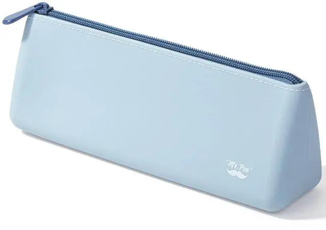 Main image of Silicone Pencil Case Pouch, Muted Blue
