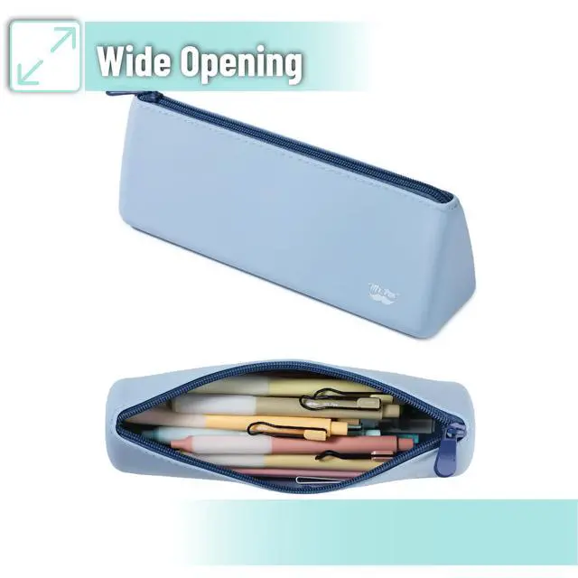 Alt view image 5 of 7 - Silicone Pencil Case Pouch, Muted Blue