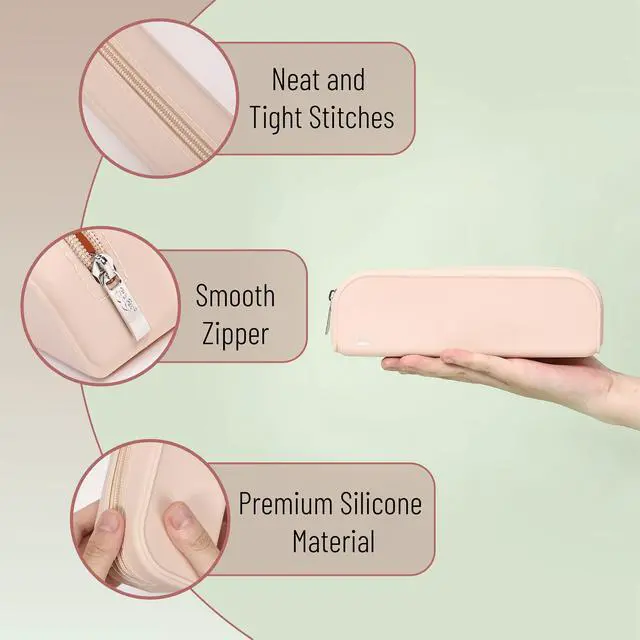 Alt view image 4 of 7 - Silicone Pencil Case, Aesthetic Pencil Bag for Women, Makeup Pouch