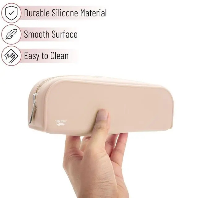 Alt view image 3 of 7 - Silicone Pencil Case, Aesthetic Pencil Bag for Women, Makeup Pouch