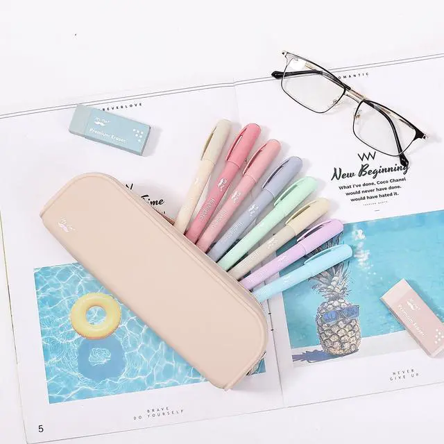 Alt view image 7 of 7 - Silicone Pencil Case, Aesthetic Pencil Bag for Women, Makeup Pouch