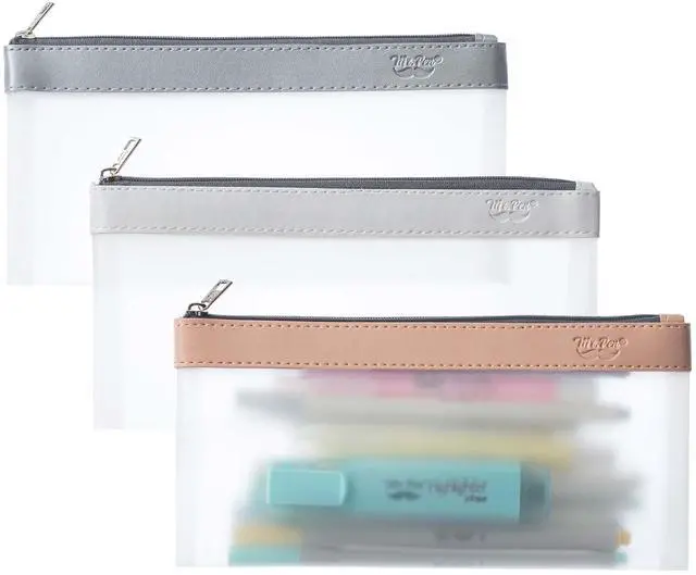 Main image of Clear Pencil Pouch, 8.50"x4.25", 3 Pack, Durable TPU Material