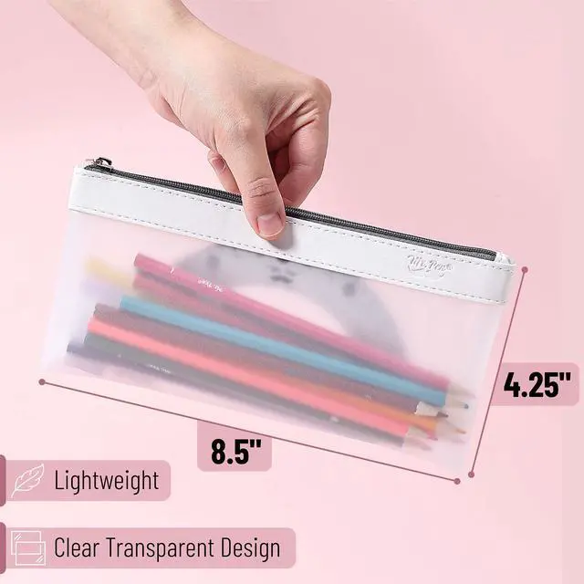 Alt view image 3 of 7 - Clear Pencil Pouch, 8.50"x4.25", 3 Pack, Durable TPU Material