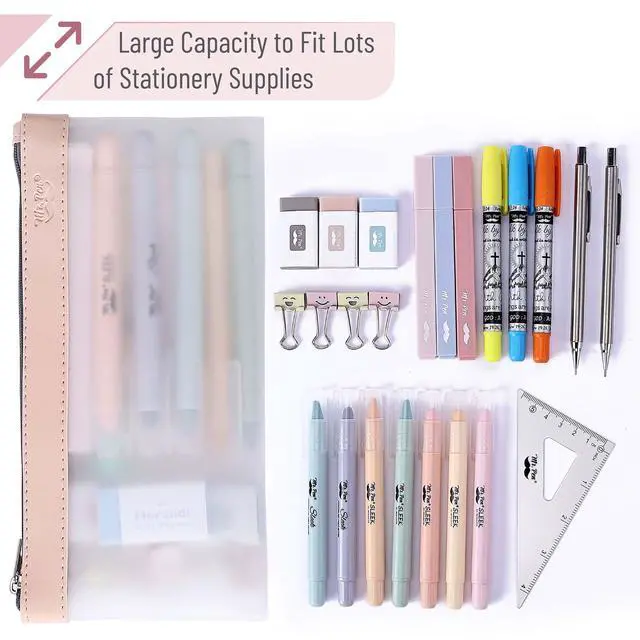Alt view image 6 of 7 - Clear Pencil Pouch, 8.50"x4.25", 3 Pack, Durable TPU Material