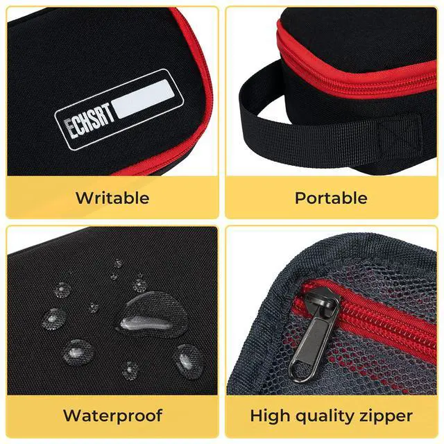 Alt view image 6 of 7 - Large Pencil Case, Aesthetic Pen Pouch with Big Capacity, Minimalist Portable Stationery Bag with Handle for Office Organizer Black Pencil Cases