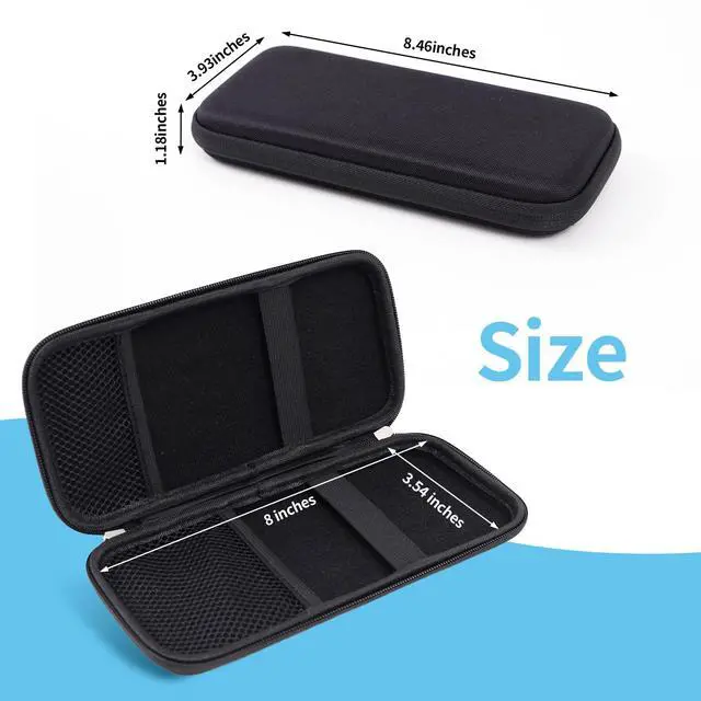 Alt view image 2 of 6 - Upgraded Hard Pencil Case Box for Adults,Durable Pen Carrying Case with Zipper-Black