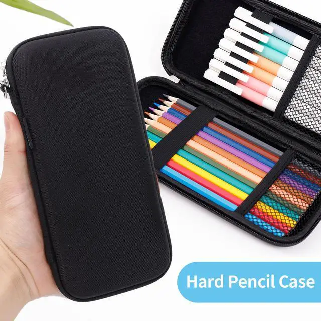 Alt view image 4 of 6 - Upgraded Hard Pencil Case Box for Adults,Durable Pen Carrying Case with Zipper-Black