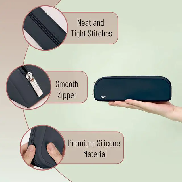 Alt view image 4 of 7 - Silicone Pencil Case, Aesthetic Pencil Bag for Women, Makeup Pouch