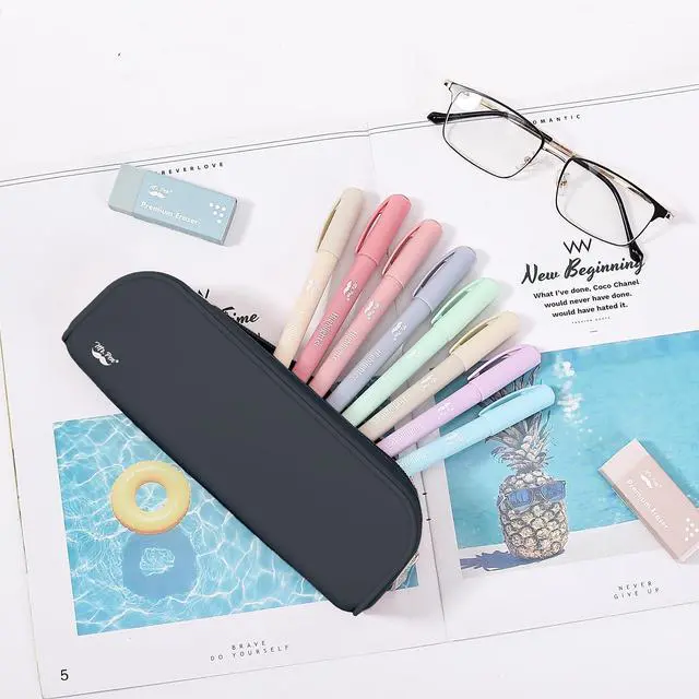 Alt view image 7 of 7 - Silicone Pencil Case, Aesthetic Pencil Bag for Women, Makeup Pouch