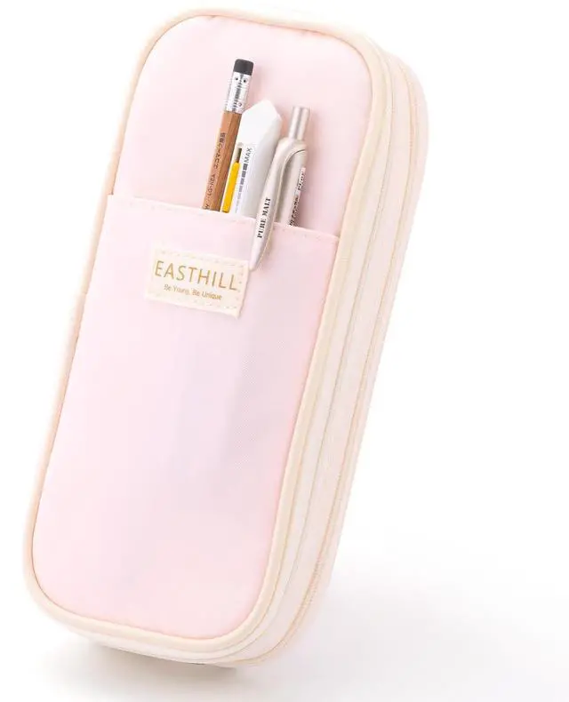 Main image of Big Capacity Pencil Case Large Pencil Pouch Stationery Pen Bag for Teen Girls-Pink