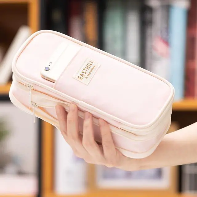 Alt view image 6 of 6 - Big Capacity Pencil Case Large Pencil Pouch Stationery Pen Bag for Teen Girls-Pink
