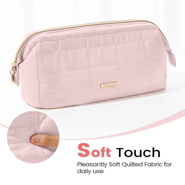 Alt view image 3 of 7 - Large Pencil Case Pouch, Soft Pencil Bag with Zipper, Pen Bag Wide Opening, School Supplies Cute Pencil Case for Girls Boy Men Women, Beige