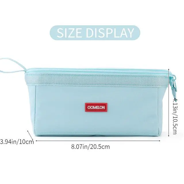 Alt view image 3 of 6 - Pencil Case Large Capacity Pencil Pouch Pen Bag for School Teen Girl Boy Men Women (Blue)