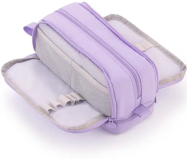 Main image of Large Capacity Pen Pencil Case with 4 Compartments, Multi-Slot Pencil Pouch Bag Aesthetic School Supplies Organizer for Teen Girls, Women, Adults (Purple)