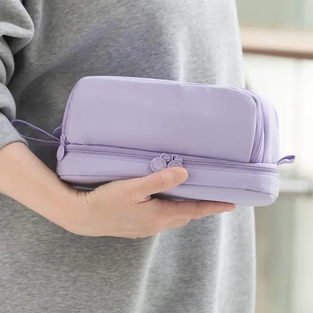 Alt view image 6 of 6 - Large Capacity Pen Pencil Case with 4 Compartments, Multi-Slot Pencil Pouch Bag Aesthetic School Supplies Organizer for Teen Girls, Women, Adults (Purple)