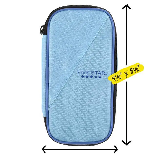 Alt view image 7 of 7 - Pencil Pouch, Pen Case, High-Capacity Zipper Pouch, Storage Organizer for School Supplies Earbuds Chargers Cables Makeup, Blue/Denim (500212F-ECM)