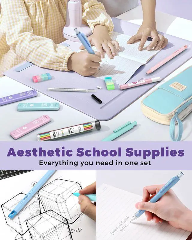 Alt view image 7 of 7 - 36PCS Aesthetic School Supplies, Mechanical Pencils 0.5mm, 0.7mm, 0.9mm & 2.0mm with 624PCS Lead Refills, Cute Mechanical Pencil Set for Writing, Drawing & Drafting (Blue)