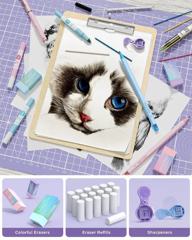 Alt view image 5 of 6 - 42PCS Aesthetic School Supplies, Mechanical Pencils 0.5mm, 0.7mm, 0.9mm & 2.0mm with 696PCS Lead Refills, Cute Mechanical Pencil Set for Writing, Drawing & Drafting (Cream)