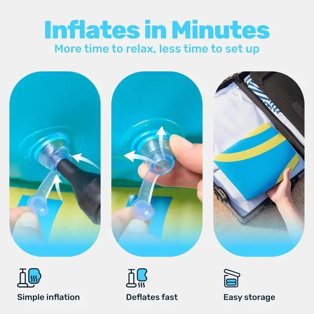 Alt view image 5 of 7 - Inflatable Pool Float Lounger - River Tube Floating Chair Sofa with Big Backrest, Blow Up Floaties Lake Raft Lounge with Mesh Bottom Handle Cup Holder Pool Party Toys for Adults (Blue Yellow)
