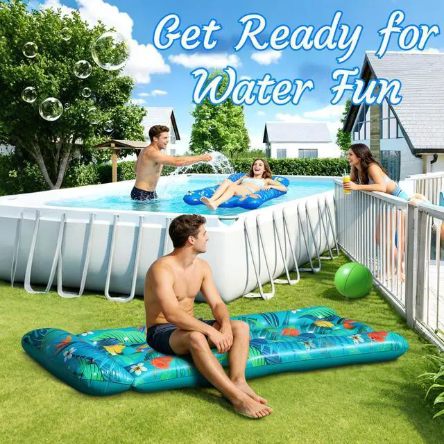 Alt view image 7 of 7 - Pool Floats Lounger, 2 PCS 72''x35'' Ultra-Comfort Pool Rafts for Adults with Cooling Headrest and Cup Holders, Pool Floaties Raft Mat for Sun Tanning Swimming Beach Outdoor Pool Lake Party