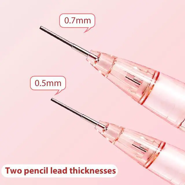 Alt view image 5 of 7 - Cute Pink Coquette Peach Mechanical Pencil Set Include 8Pcs Kawaii Mechanical Pencils,2 Tubes Mechanical Pencil Lead Refills,2Pcs Erasers,for Office School Supplies