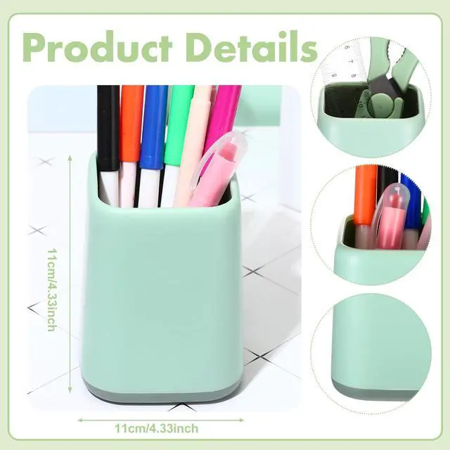 Alt view image 4 of 7 - 12 Pcs Sage Green Office Supplies Desk Accessories Set Pen Holder Tape Dispenser Stapler Staple Remover Staples Tape Ruler Scissor Pen Sticky Note Index Tab Clips Set for Office School Home