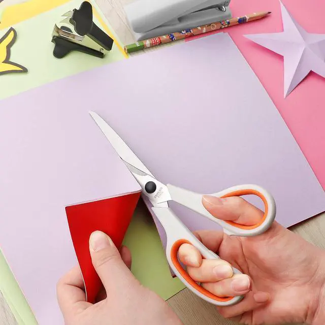 Alt view image 2 of 7 - Office Supplies Kit, Desk Accessory Set, Including 2 Scissors, 1 Stapler,1000 Pieces 26/6 Staples, 1 Staple Remover, 1 Tape Dispenser and 1 Tape, Perfect Office Partners
