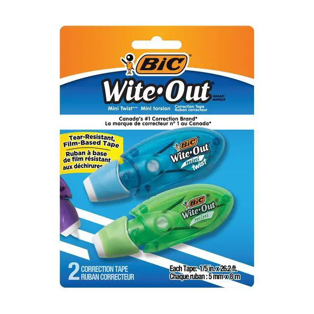 Alt view image 2 of 7 - Wite-Out Mini Twist Correction Tape, No Dry Time, Tear Resistant Tape, White, 2-Count