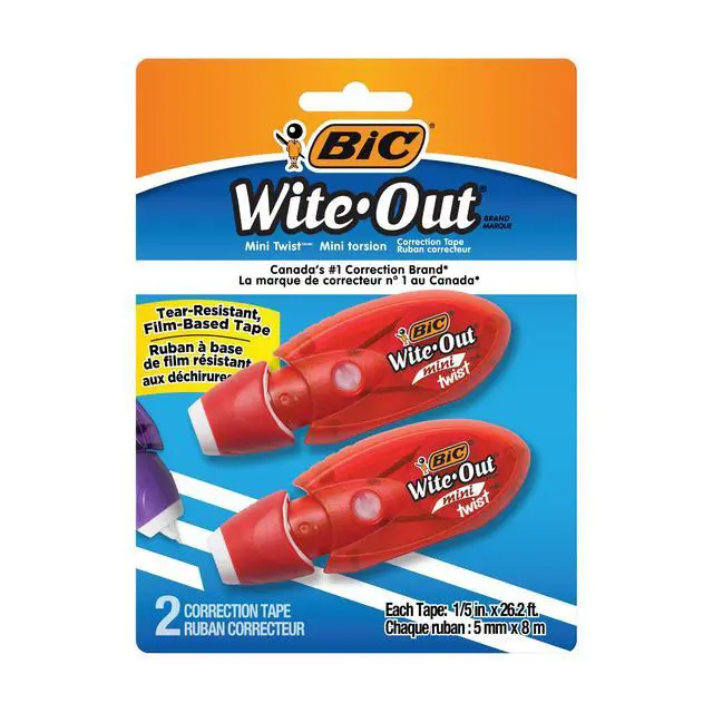 Alt view image 7 of 7 - Wite-Out Mini Twist Correction Tape, No Dry Time, Tear Resistant Tape, White, 2-Count