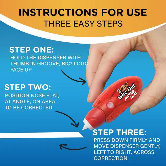 Alt view image 3 of 7 - Wite-Out Mini Twist Correction Tape, No Dry Time, Tear Resistant Tape, White, 2-Count