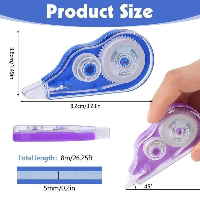 Alt view image 2 of 7 - 15 Pack Correction Tape, Colorful Correction Tape Bulk for Students Teachers School Office Supplies, 26.24 Ft
