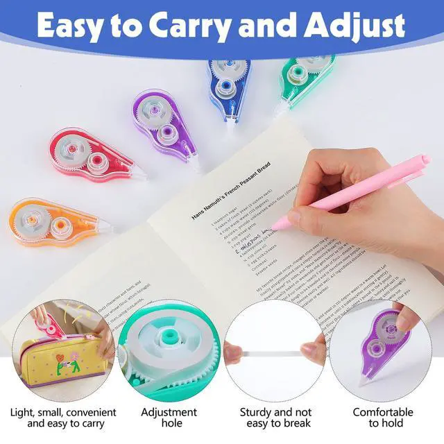 Alt view image 3 of 7 - 15 Pack Correction Tape, Colorful Correction Tape Bulk for Students Teachers School Office Supplies, 26.24 Ft